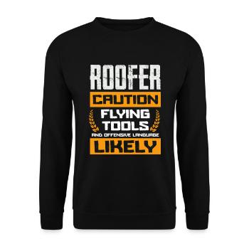 Avertissement du couvreur Outils de vol et langage - Sweat-shirt Unisexe - noir - Devant - Alina (178cm) & Michal (187cm)
