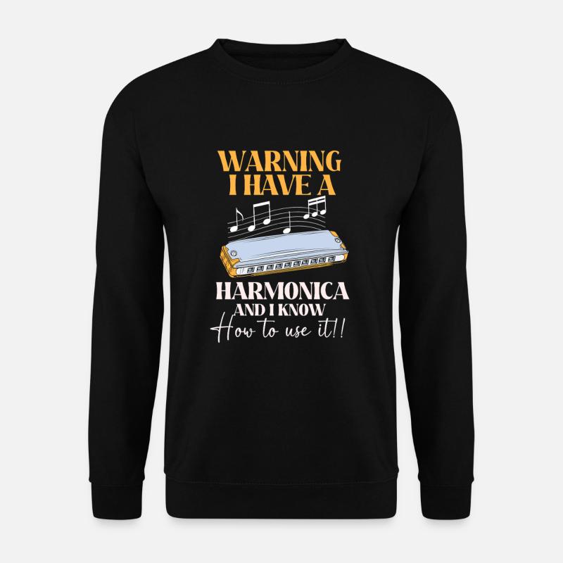 Mundharmonika - Unisex Pullover - Schwarz
