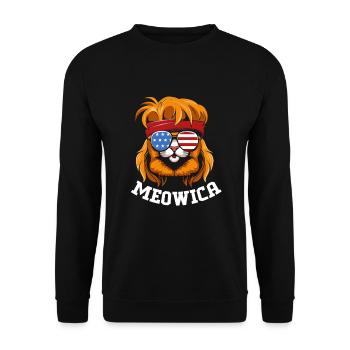 Vokuhila Haarschnitt Mullet - Unisex Pullover - Schwarz - Vorne - Alina (178cm) & Michal (187cm)