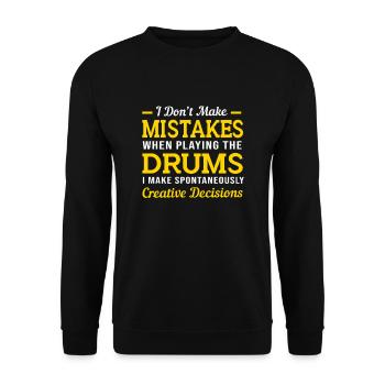 Schlagzeug Schlagzeuger Drumsticks - Unisex Pullover - Schwarz - Vorne - Alina (178cm) & Michal (187cm)