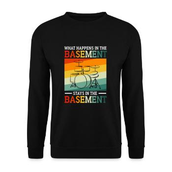 Drummer Drum Drumsticks - Unisex Sweatshirt - black - Front - Alina (178cm) & Michal (187cm)
