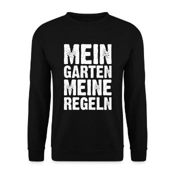 Mein Garten Meine Regeln - Unisex Pullover - Schwarz - Vorne - Alina (178cm) & Michal (187cm)