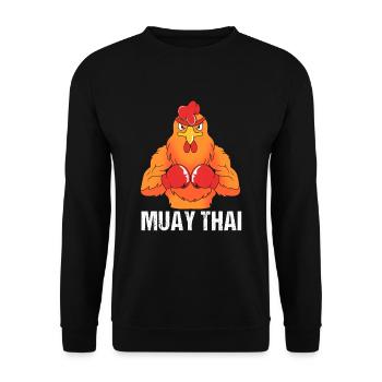 Muay thai kickboxer kickboxing boxe thaïlandaise - Sweat-shirt Unisexe - noir - Devant - Alina (178cm) & Michal (187cm)