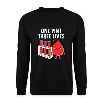 Blood donor Blood donation Blood donation - Unisex Sweatshirt - black - Front - Alina (178cm) & Michal (187cm)
