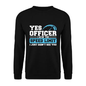 Voiture de course conduite voiture de course rapide turbo voiture de sport - Sweat-shirt Unisexe - noir - Devant - Alina (178cm) & Michal (187cm)