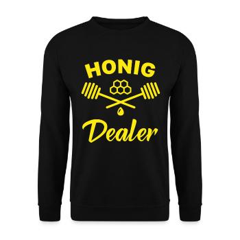Honig Dealer Imker - Unisex Pullover - Schwarz - Vorne - Alina (178cm) & Michal (187cm)