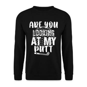 Schaust Du Auf Meinen Putt - Golf - Unisex Pullover - Schwarz - Vorne - Alina (178cm) & Michal (187cm)