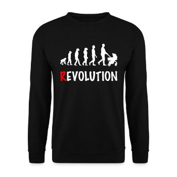 revolution daddy stroller birth - Unisex Sweatshirt - black - Front - Alina (178cm) & Michal (187cm)