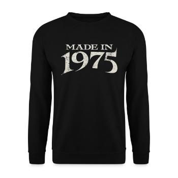 Vintage 1975 Born Vintage Birthday Gift - Unisex Sweatshirt - black - Front - Alina (178cm) & Michal (187cm)