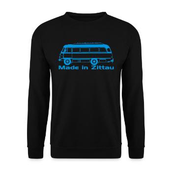 Robur Bus Zittau - Unisex Pullover - Schwarz - Vorne - Alina (178cm) & Michal (187cm)