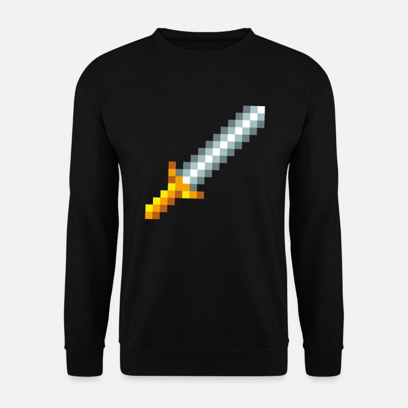 Retro 8-bit Pixel Schwert - Unisex Pullover - Schwarz