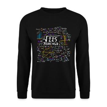 RACINE CARRÉE 225 = ANNIVERSAIRE MATHÉMATIQUE DE 15 ANS - Sweat-shirt Unisexe - noir - Devant - Alina (178cm) & Michal (187cm)