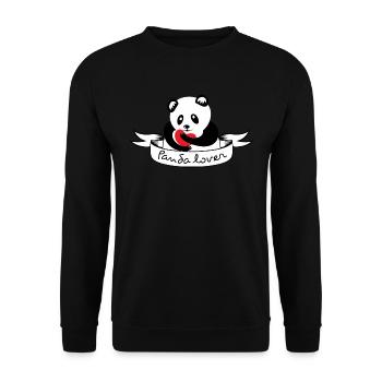 i love panda - Unisex Sweatshirt - black - Front - Alina (178cm) & Michal (187cm)