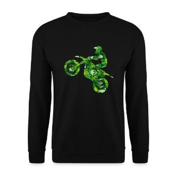 Motorcycle Dirtbike Motorcyclist Boys Motocross - Unisex Sweatshirt - black - Front - Alina (178cm) & Michal (187cm)