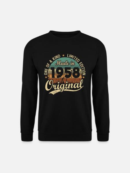 Vintage Retro Geburtstagsgeschenk 1958 Vintage - Unisex Pullover - Schwarz