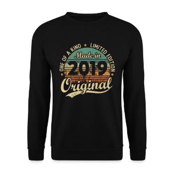 Vintage Rétro Cadeau D’anniversaire 2019 Vintage - Sweat-shirt Unisexe - noir - Devant - Alina (178cm) & Michal (187cm)