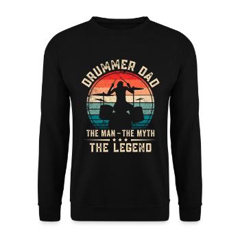 Drummer Dad Drumming Daddy Drum Player - Unisex Sweatshirt - black - Front - Alina (178cm) & Michal (187cm)