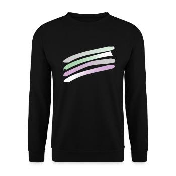 Streifen in Pastellfarben - Unisex Pullover - Schwarz - Vorne - Alina (178cm) & Michal (187cm)