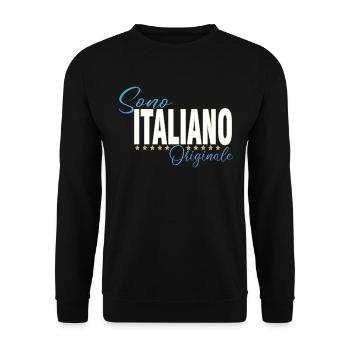 Italiener, Italienisch, Typisch - Unisex Pullover - Schwarz - Vorne - Alina (178cm) & Michal (187cm)