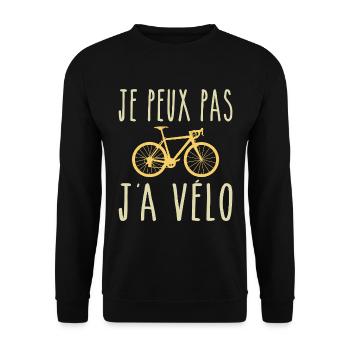 Ich kann kein Fahrrad haben - Unisex Pullover - Schwarz - Vorne - Alina (178cm) & Michal (187cm)