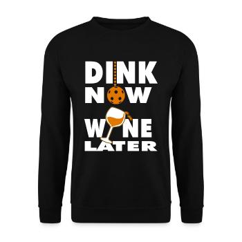 Pickleball Dink Now Wine Later - Unisex Sweatshirt - black - Front - Alina (178cm) & Michal (187cm)