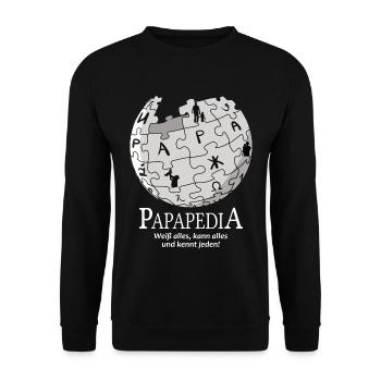 Papapedia dad the oracle omniscient funny father - Unisex Sweatshirt - black - Front - Alina (178cm) & Michal (187cm)