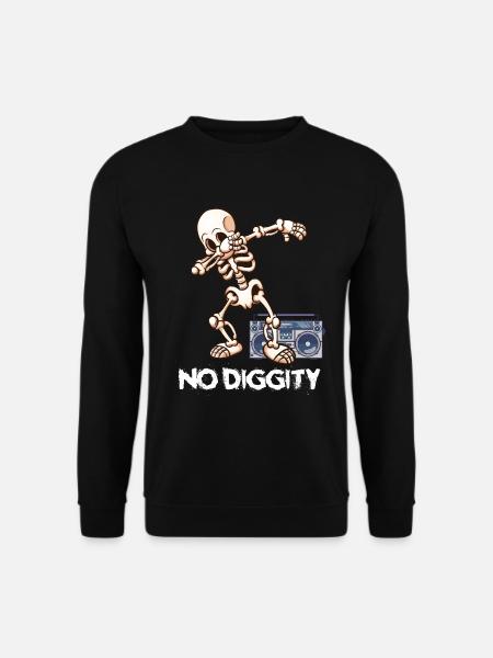 HIP HOP 90er Jahre Skelett tun DABBING Halloween - Unisex Pullover - Schwarz