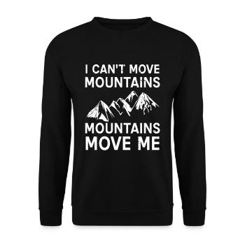 Berge Bewegung Spruch Klettern Panorama Gipfel - Unisex Pullover - Schwarz - Vorne - Alina (178cm) & Michal (187cm)