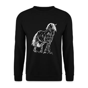 Cheval - Sweat-shirt Unisexe - noir - Devant - Alina (178cm) & Michal (187cm)
