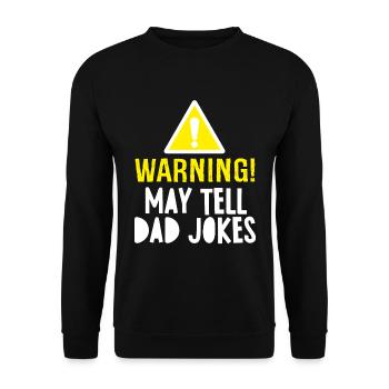 AVERTISSEMENT PEUT DIRE DAD JOKES - Sweat-shirt Unisexe - noir - Devant - Alina (178cm) & Michal (187cm)