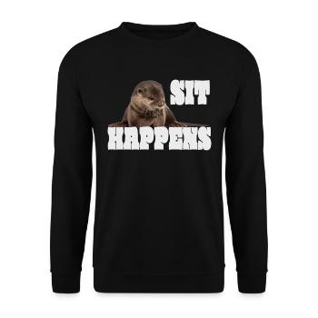 Loutre , mignonne Otter Vintage Retro - Sweat-shirt Unisexe - noir - Devant - Alina (178cm) & Michal (187cm)