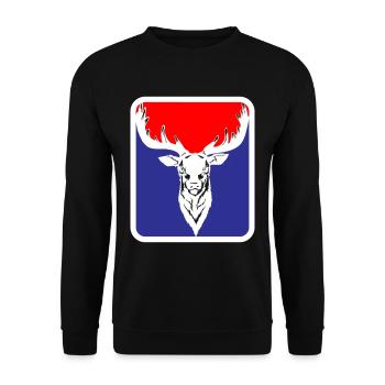 Hunter Funny Roebuck Deer Logo | Colors can be changed - Unisex Sweatshirt - black - Front - Alina (178cm) & Michal (187cm)