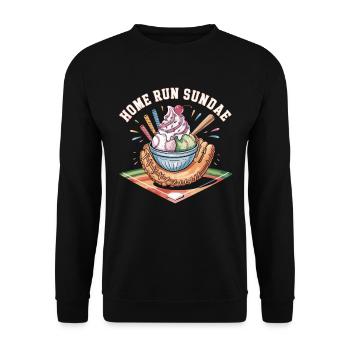 Home Run Sundae Baseball Treat - Unisex Pullover - Schwarz - Vorne - Alina (178cm) & Michal (187cm)