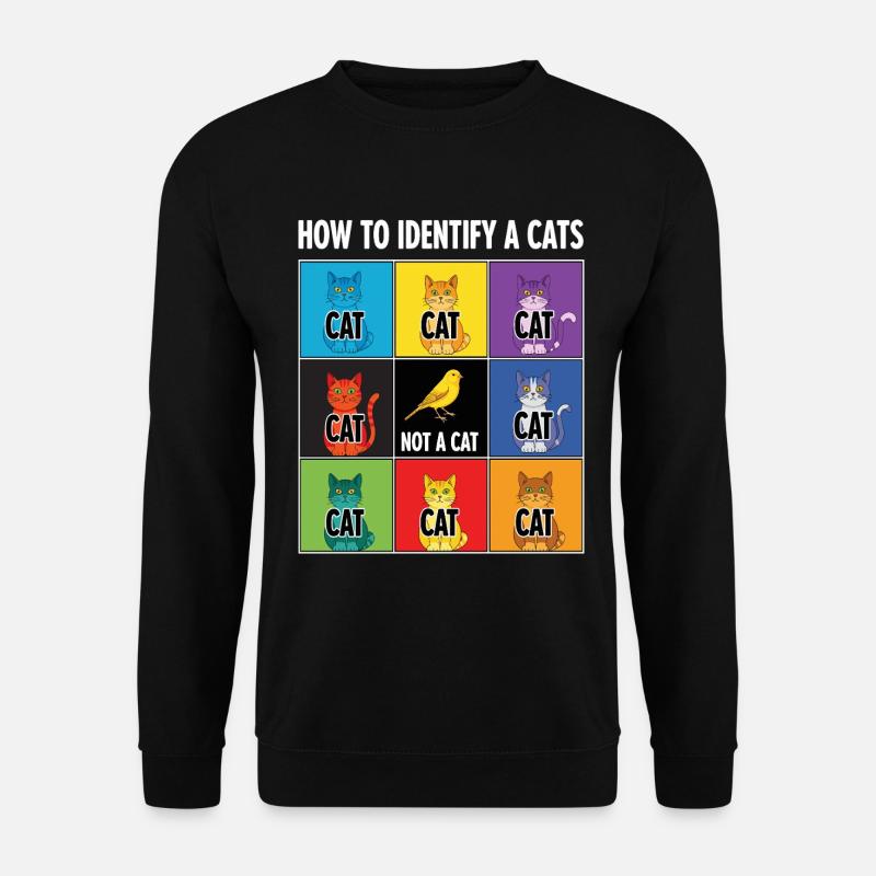 Cat Identification Guide - Unisex Sweatshirt - black