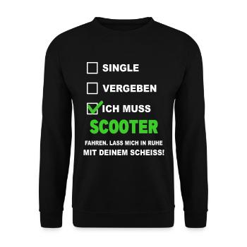 Scooter Stunt Scooter Tretroller Roller E-Scooter - Unisex Pullover - Schwarz - Vorne - Alina (178cm) & Michal (187cm)
