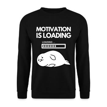 motivation loaded funny saying tired gift - Unisex Sweatshirt - black - Front - Alina (178cm) & Michal (187cm)
