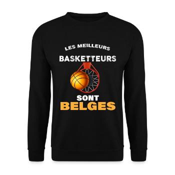 Basketteur belge, humour pour hommes et enfants - Sweat-shirt Unisexe - noir - Devant - Alina (178cm) & Michal (187cm)
