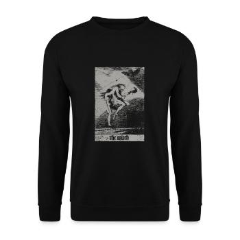 Vintage Okkult Die Hexe Tarot Card - Satanic Witch - Unisex Pullover - Schwarz - Vorne - Alina (178cm) & Michal (187cm)