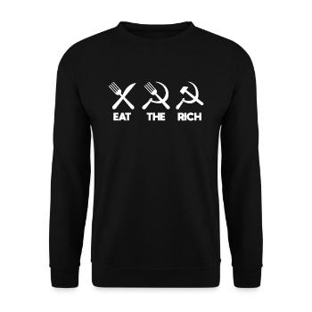 Eat the rich / Chemise socialiste / Cadeau - Sweat-shirt Unisexe - noir - Devant - Alina (178cm) & Michal (187cm)