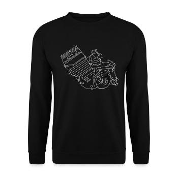 Simson S51 Engine, Moped, Simson Driver - Unisex Sweatshirt - black - Front - Alina (178cm) & Michal (187cm)
