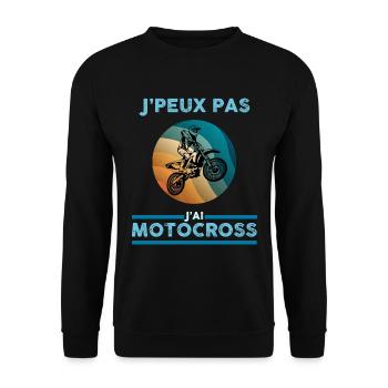 Motocross - Ich kann kein Motocross-Motorrad haben - Unisex Pullover - Schwarz - Vorne - Alina (178cm) & Michal (187cm)