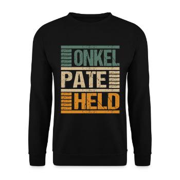Onkel Pate Held - Unisex Pullover - Schwarz - Vorne - Alina (178cm) & Michal (187cm)
