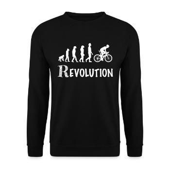 revolution cycle race bicycle - Unisex Sweatshirt - black - Front - Alina (178cm) & Michal (187cm)