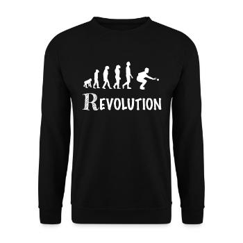 Revolution petanque player humor balls - Unisex Sweatshirt - black - Front - Alina (178cm) & Michal (187cm)
