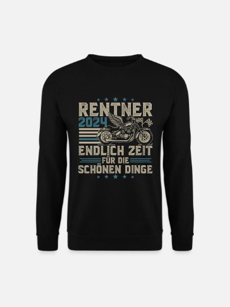 Rentner 2024 Ruhestand Motorrad Motorradfahrer - Unisex Pullover - Schwarz