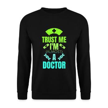 Medical student gift - Unisex Sweatshirt - black - Front - Alina (178cm) & Michal (187cm)