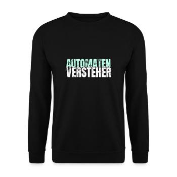 Automatenversteher Spielothek Geschenk - Unisex Pullover - Schwarz - Vorne - Alina (178cm) & Michal (187cm)
