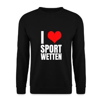I love sports betting gift - Unisex Sweatshirt - black - Front - Alina (178cm) & Michal (187cm)