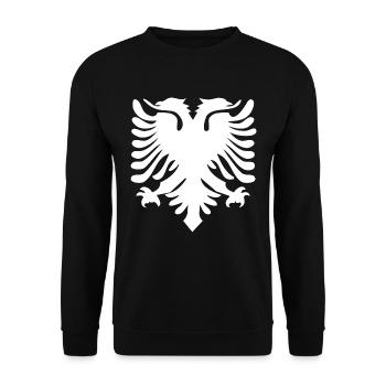 Albanian Double-headed Eagle Albanian Albanians - Unisex Sweatshirt - black - Front - Alina (178cm) & Michal (187cm)