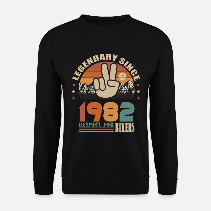 Motorcycle birthday born in 1982 biker 40 years old - Unisex Sweatshirt - black